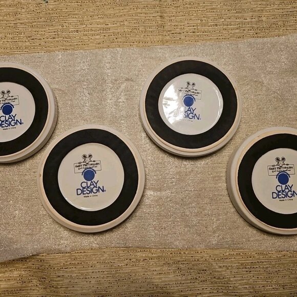 Gary Patterson Clay Design Dog Lovers Coasters w/Non-Slip Bottom-Lot of 4 - Picture 2 of 7